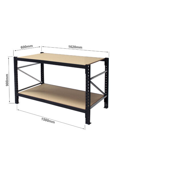 Mobile Workbench with Castors - 2 Tier