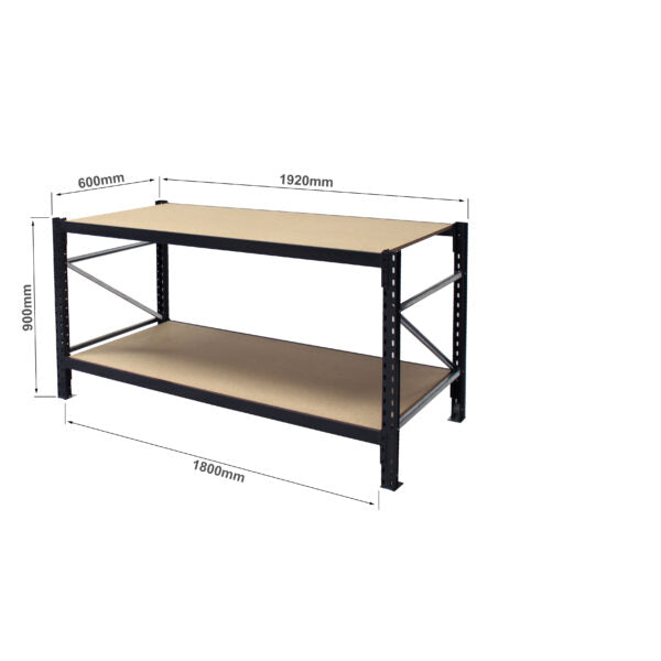 Mobile Workbench with Castors - 2 Tier