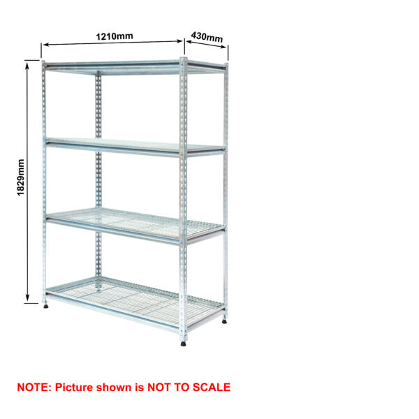 Light-Duty Rivet Shelving - Mesh Decks