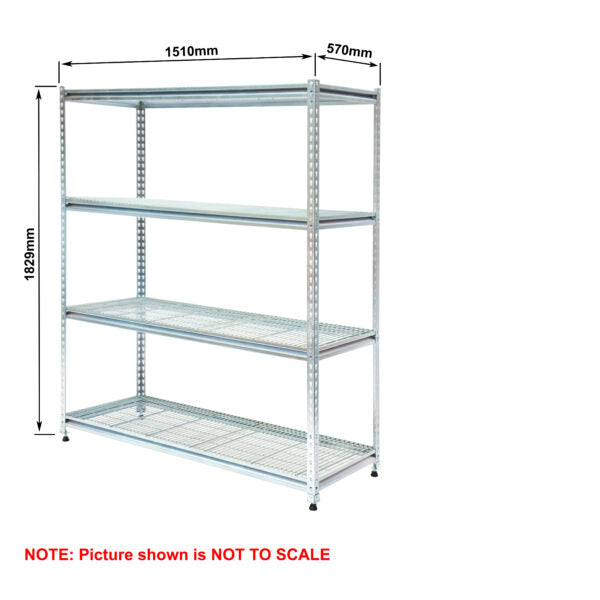 Light-Duty Rivet Shelving - Mesh Decks