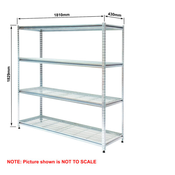 Light-Duty Rivet Shelving - Mesh Decks