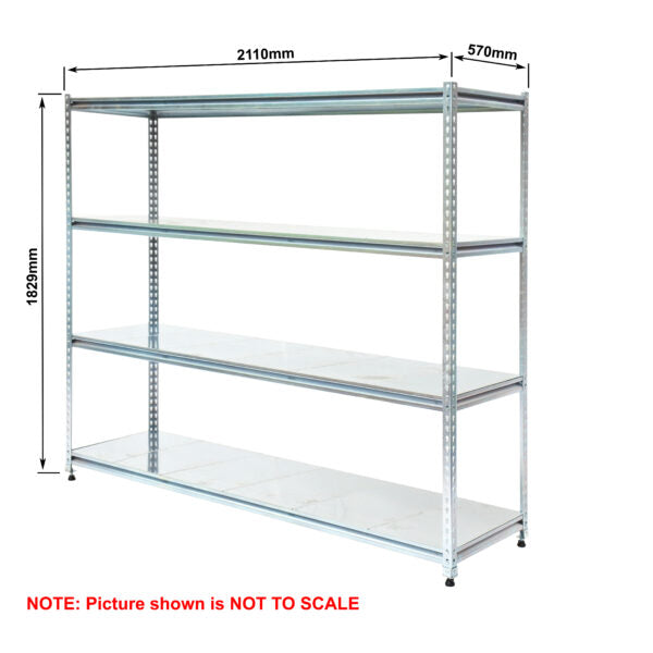 Light-Duty Rivet Shelving - Galvanised Steel Panels