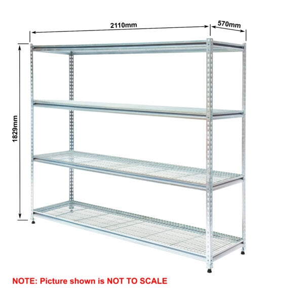 Light-Duty Rivet Shelving - Mesh Decks