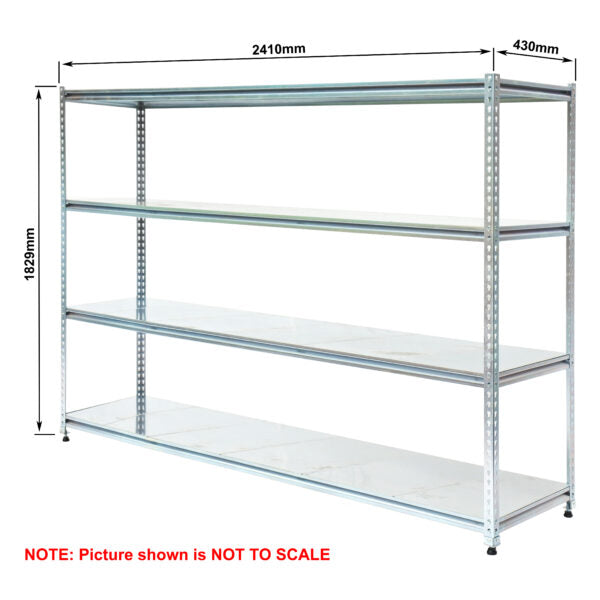 Light-Duty Rivet Shelving - Galvanised Steel Panels