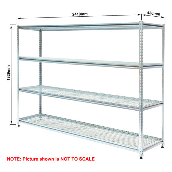 Light-Duty Rivet Shelving - Mesh Decks