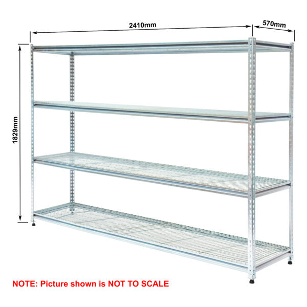 Light-Duty Rivet Shelving - Mesh Decks