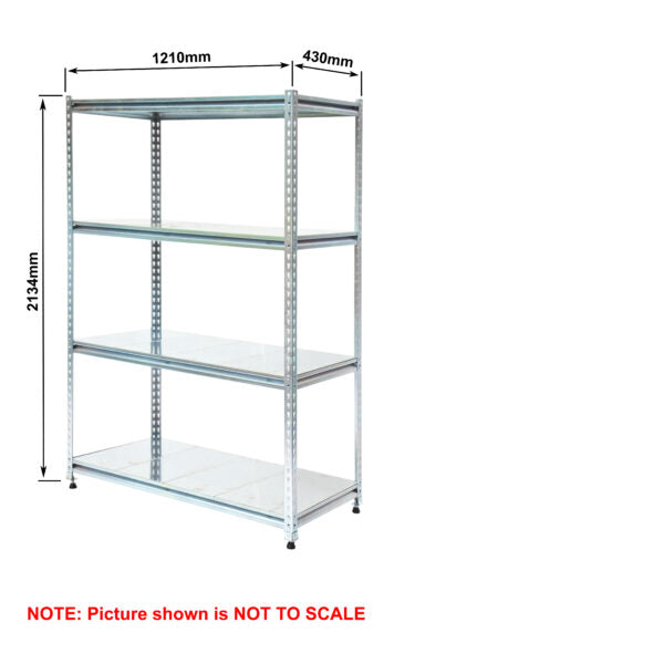 Light-Duty Rivet Shelving - Galvanised Steel Panels