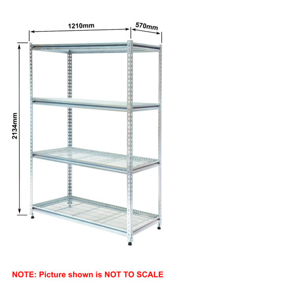 Light-Duty Rivet Shelving - Mesh Decks