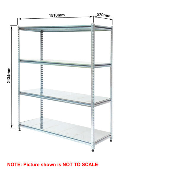 Light-Duty Rivet Shelving - Galvanised Steel Panels