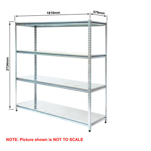 Light-Duty Rivet Shelving - Galvanised Steel Panels