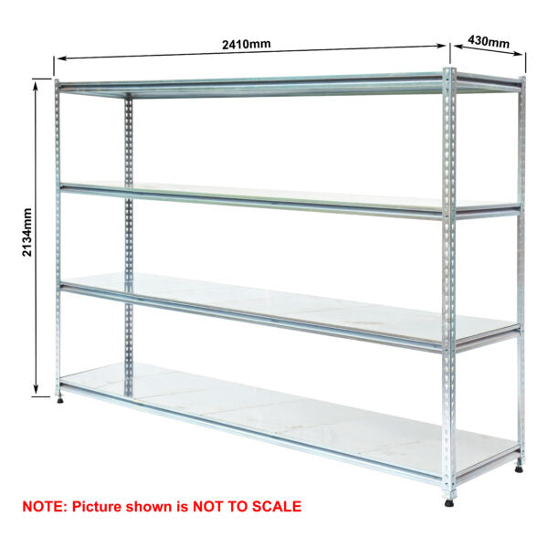 Light-Duty Rivet Shelving - Galvanised Steel Panels