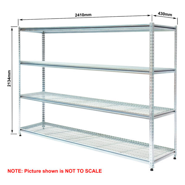 Light-Duty Rivet Shelving - Mesh Decks