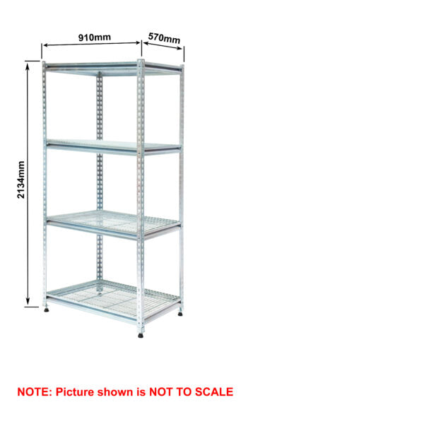 Light-Duty Rivet Shelving - Mesh Decks