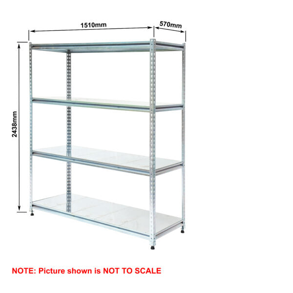 Light-Duty Rivet Shelving - Galvanised Steel Panels