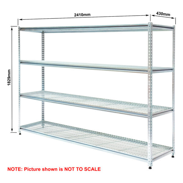 Light-Duty Rivet Shelving - Mesh Decks