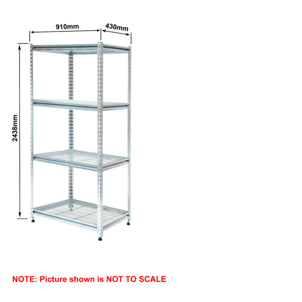 Light-Duty Rivet Shelving - Mesh Decks