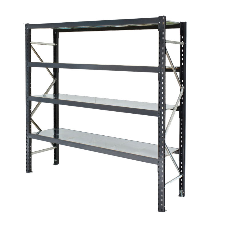 Mobile Shelving Bay - Galvanised Panels